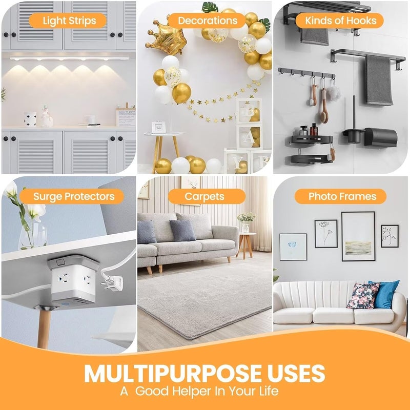 Beyotool Double Sided Tape Heavy Duty, Double Sided Nano Mounting Tape (160 INCH), Clear Two Sided Adhesive Tape, Removable Picture Hanging Wall Tape Strips, Carpet Decor Poster Tape for Home Office Outdoor - Image 5